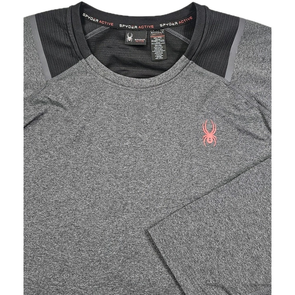 Spyder Active ProWeb Pullover Mens XXLarge Gray Long Sleeve Performance Stretch - Picture 2 of 9